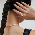 Sterling Silver Shell Pearl Flower Ring - DOROTHEA JEWELS