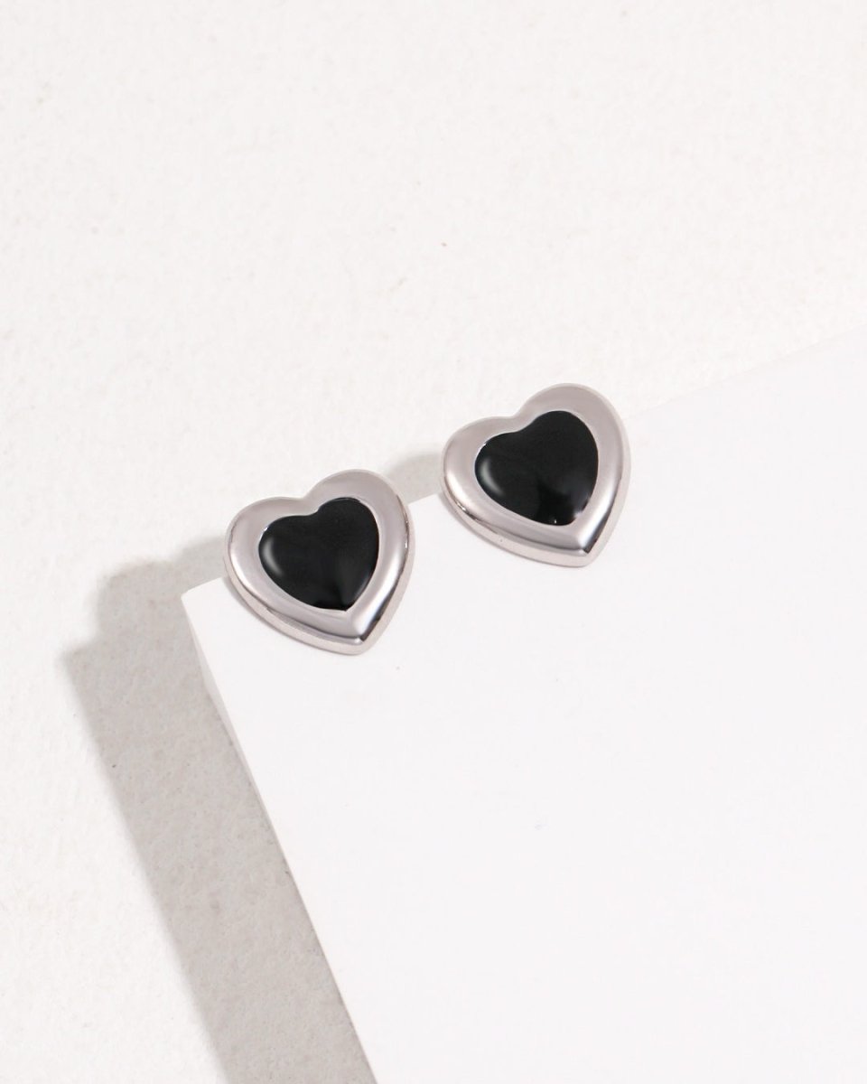 "Midnight Heart" Black Onyx Jewelry Set | S925 Sterling Silver - DOROTHEA JEWELS