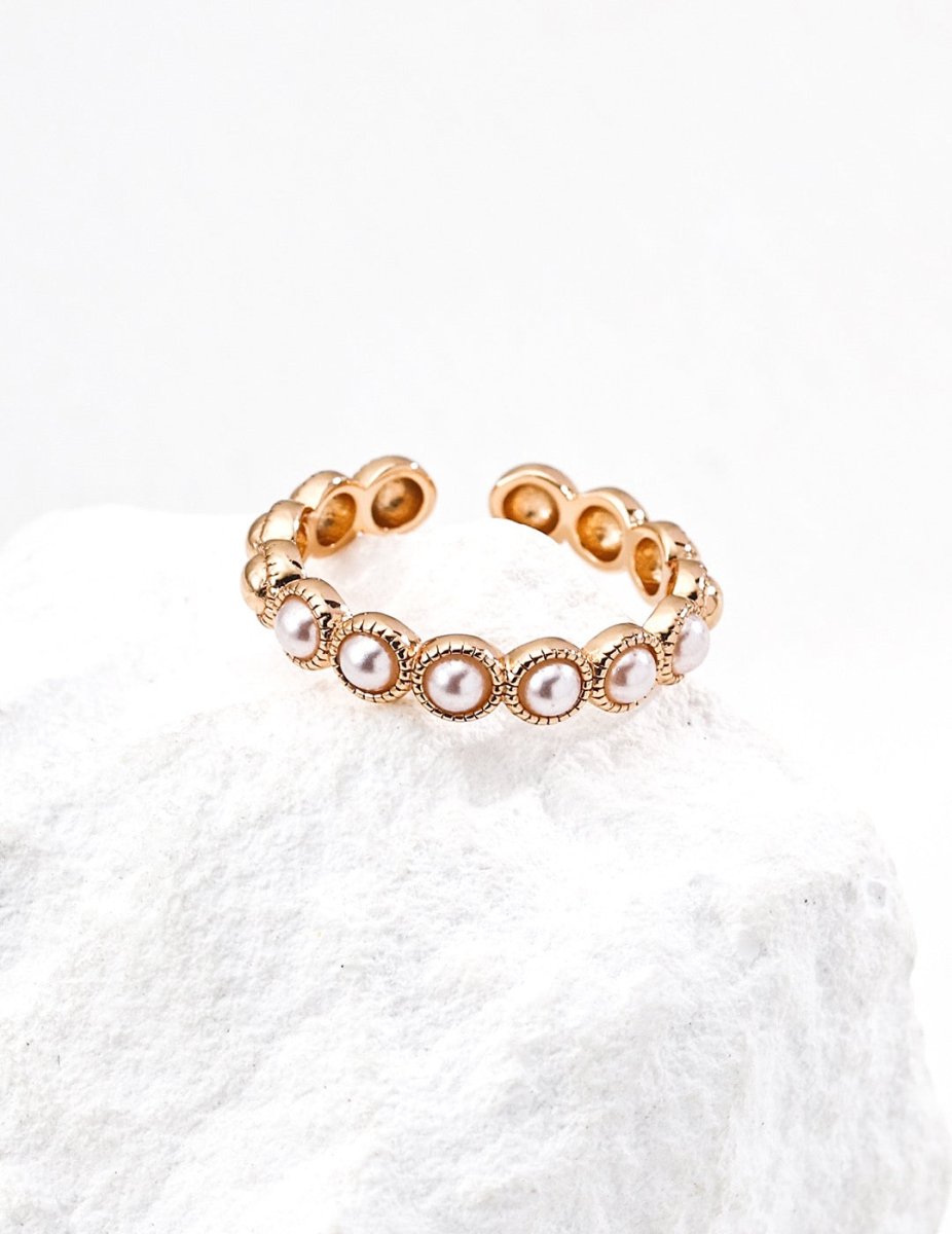 Adjustable S925 Silver Pearl Ring - DOROTHEA JEWELS