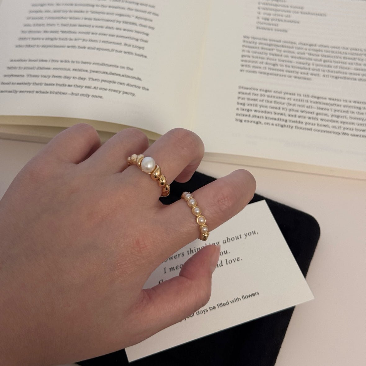 Adjustable S925 Silver Pearl Ring - DOROTHEA JEWELS