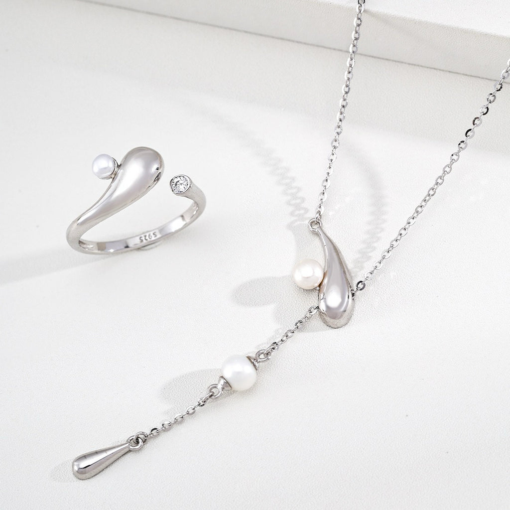 ［Dorothea］Shooting Star Wish Jewelry Set | Ring & Lariat Necklace