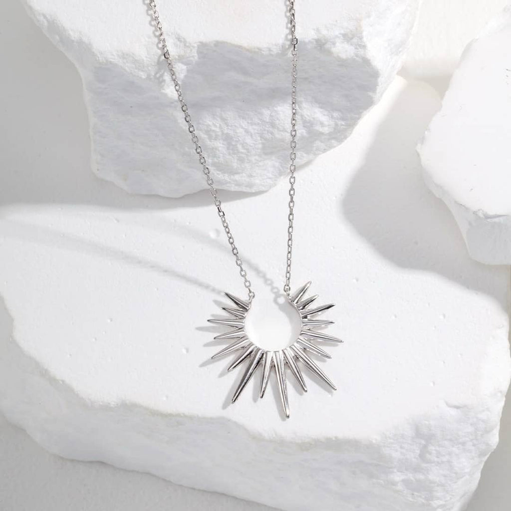 【Dorothea】Sunburst Open Pendant Necklace | 18K Gold Plated S925 Silver