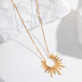 【Dorothea】Sunburst Open Pendant Necklace | 18K Gold Plated S925 Silver