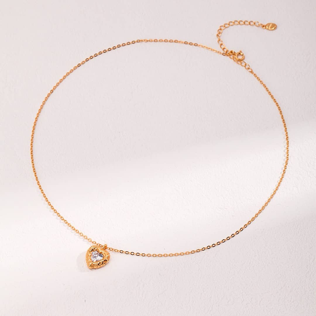 ［Dorothea Jewels］Triple Layer Bead & Heart Pendant Necklace Set