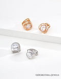 Gilded Bud Zircon Earrings - DOROTHEA JEWELS