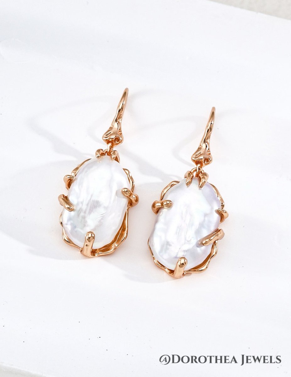 Fortune - Beaded Baroque Pearl Earrings - DOROTHEA JEWELS