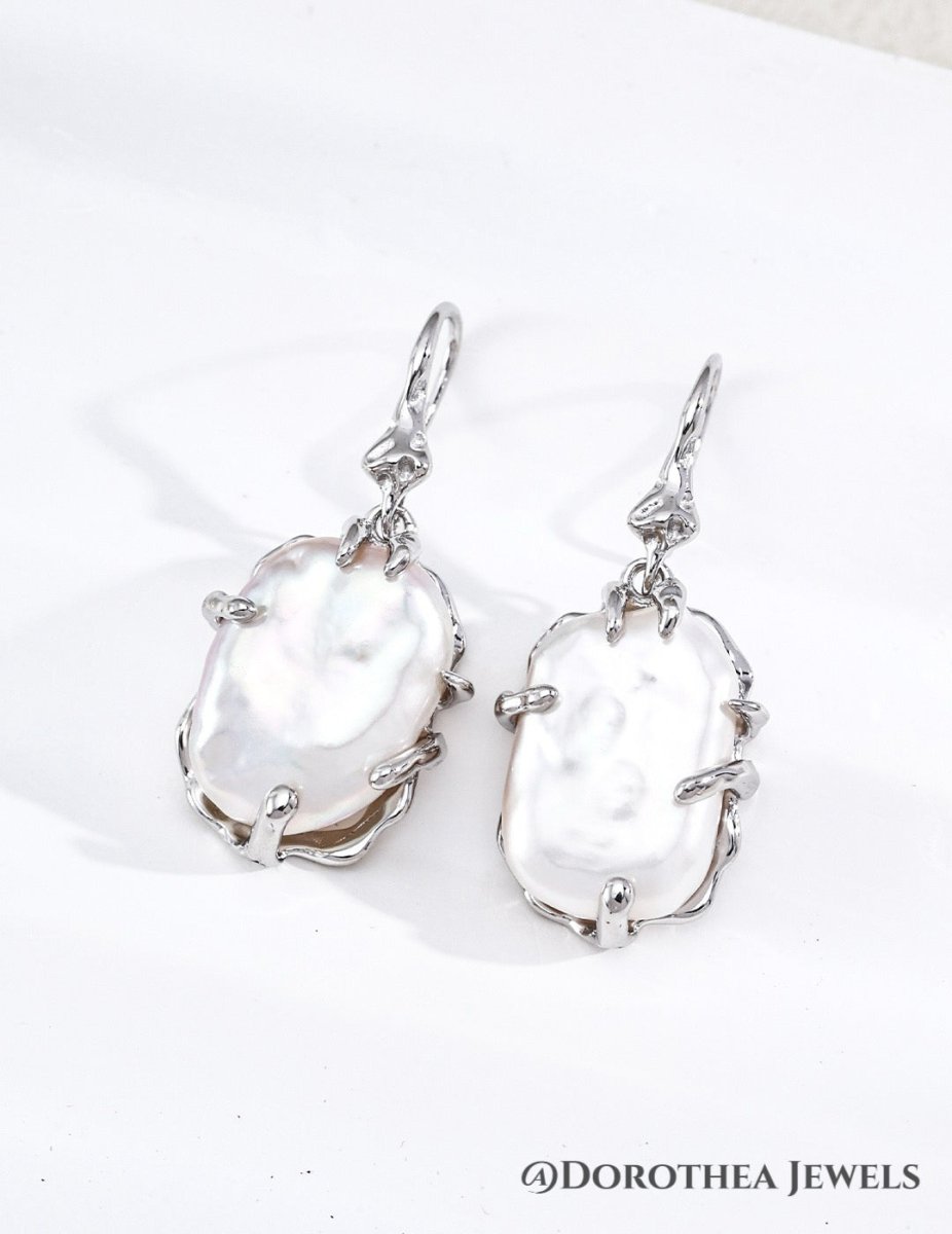 Fortune - Beaded Baroque Pearl Earrings - DOROTHEA JEWELS