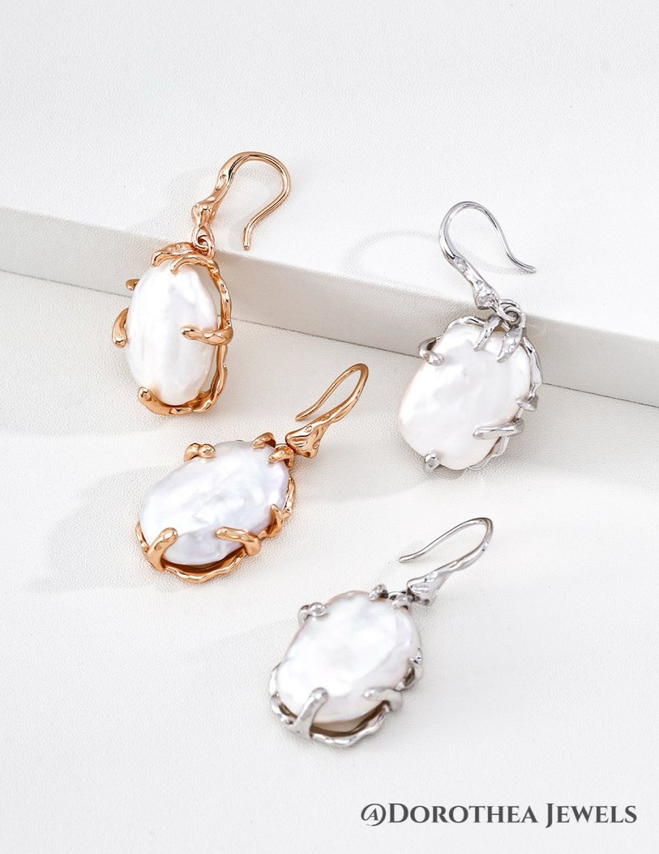 Fortune - Beaded Baroque Pearl Earrings - DOROTHEA JEWELS