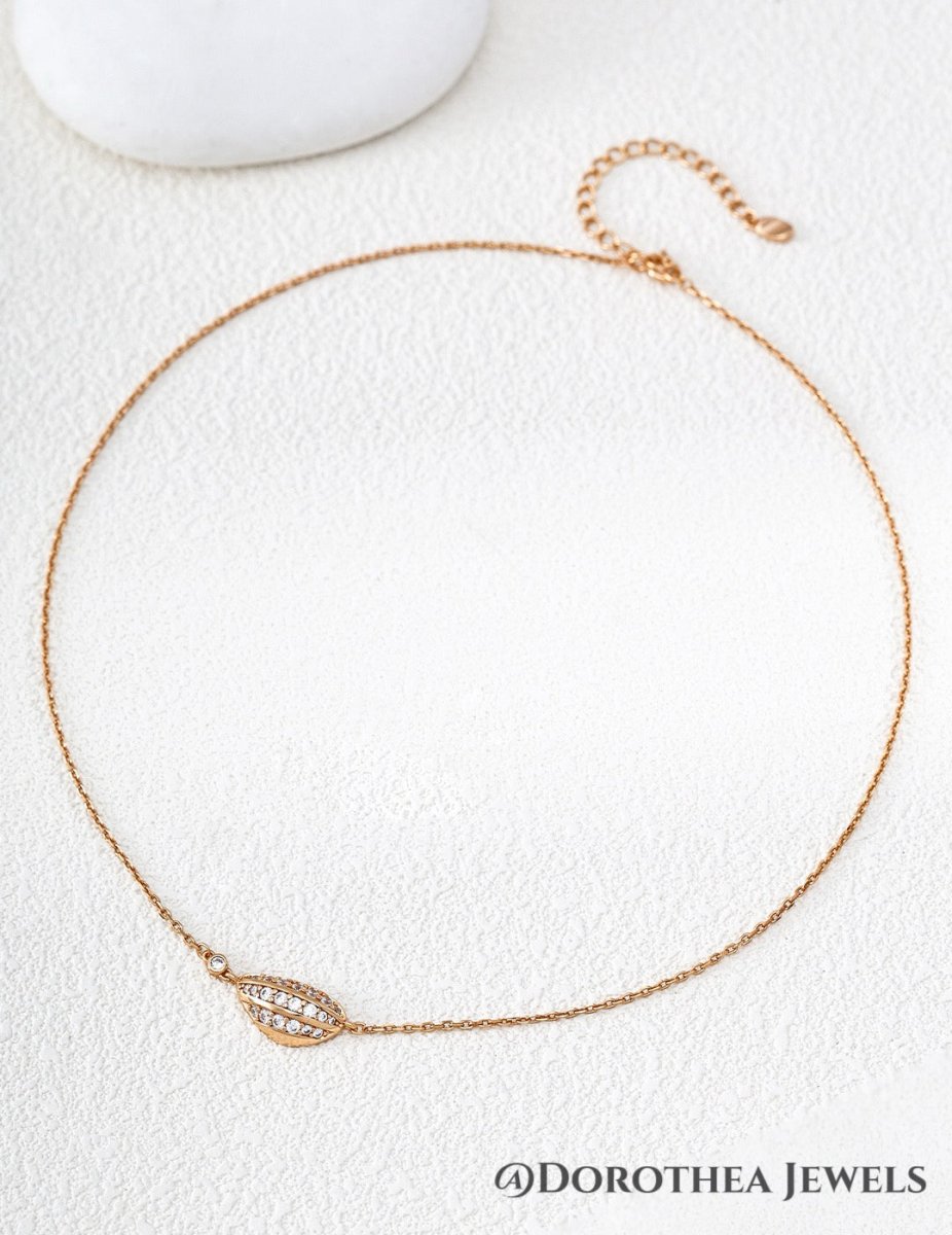 Fortune Melon Seeds Zircon Necklace - DOROTHEA JEWELS