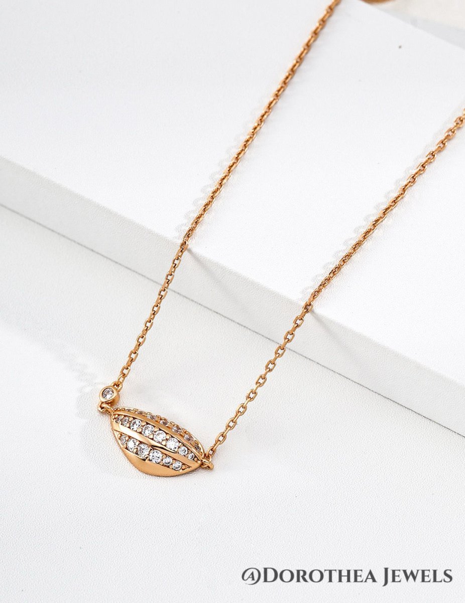 Fortune Melon Seeds Zircon Necklace - DOROTHEA JEWELS