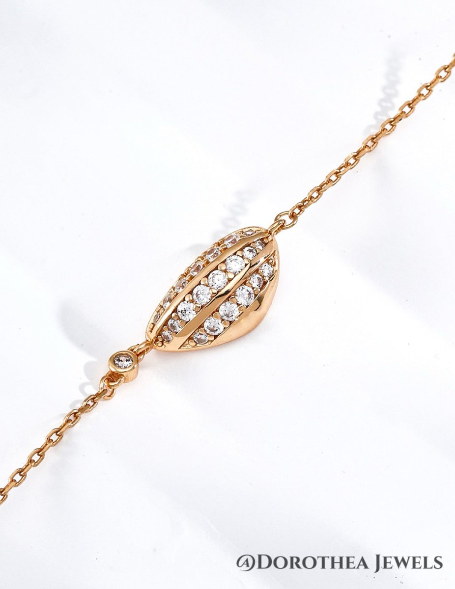 Fortune Melon Seeds Zircon Necklace - DOROTHEA JEWELS