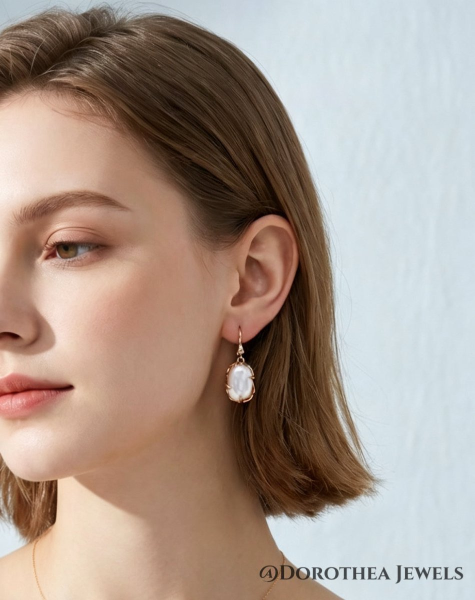 Fortune - Beaded Baroque Pearl Earrings - DOROTHEA JEWELS
