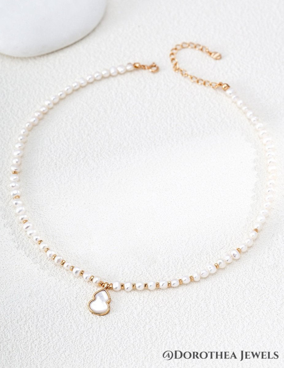 Natural Pearl Shell Necklace - DOROTHEA JEWELS