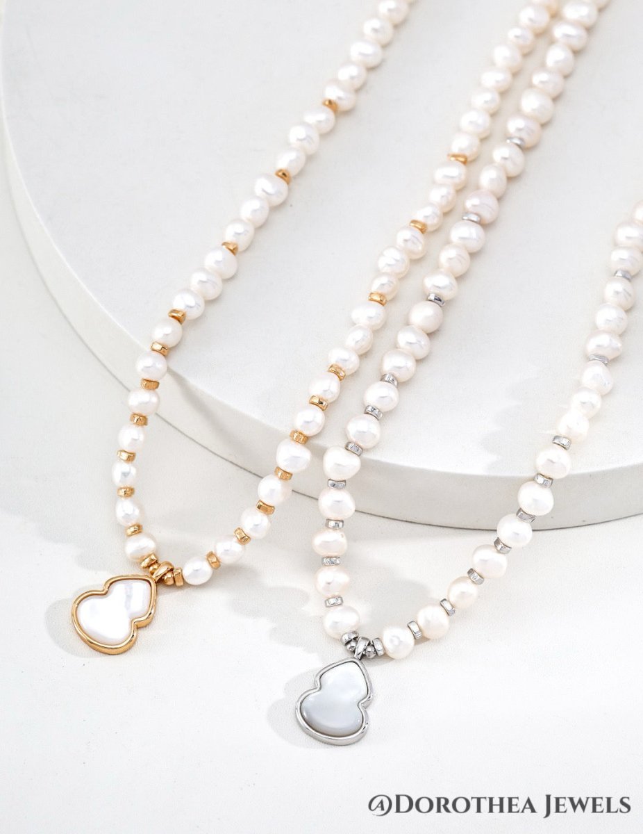 Natural Pearl Shell Necklace - DOROTHEA JEWELS