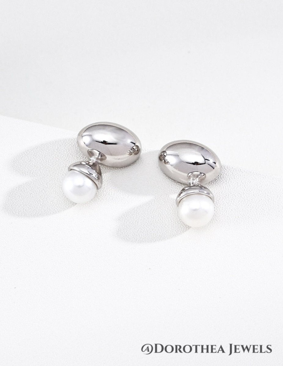 [Golden Dew] - Pearl Stud Earrings - DOROTHEA JEWELS