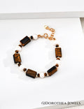 [Caramel Old Money] - Gem & Pearl Bracelet - DOROTHEA JEWELS