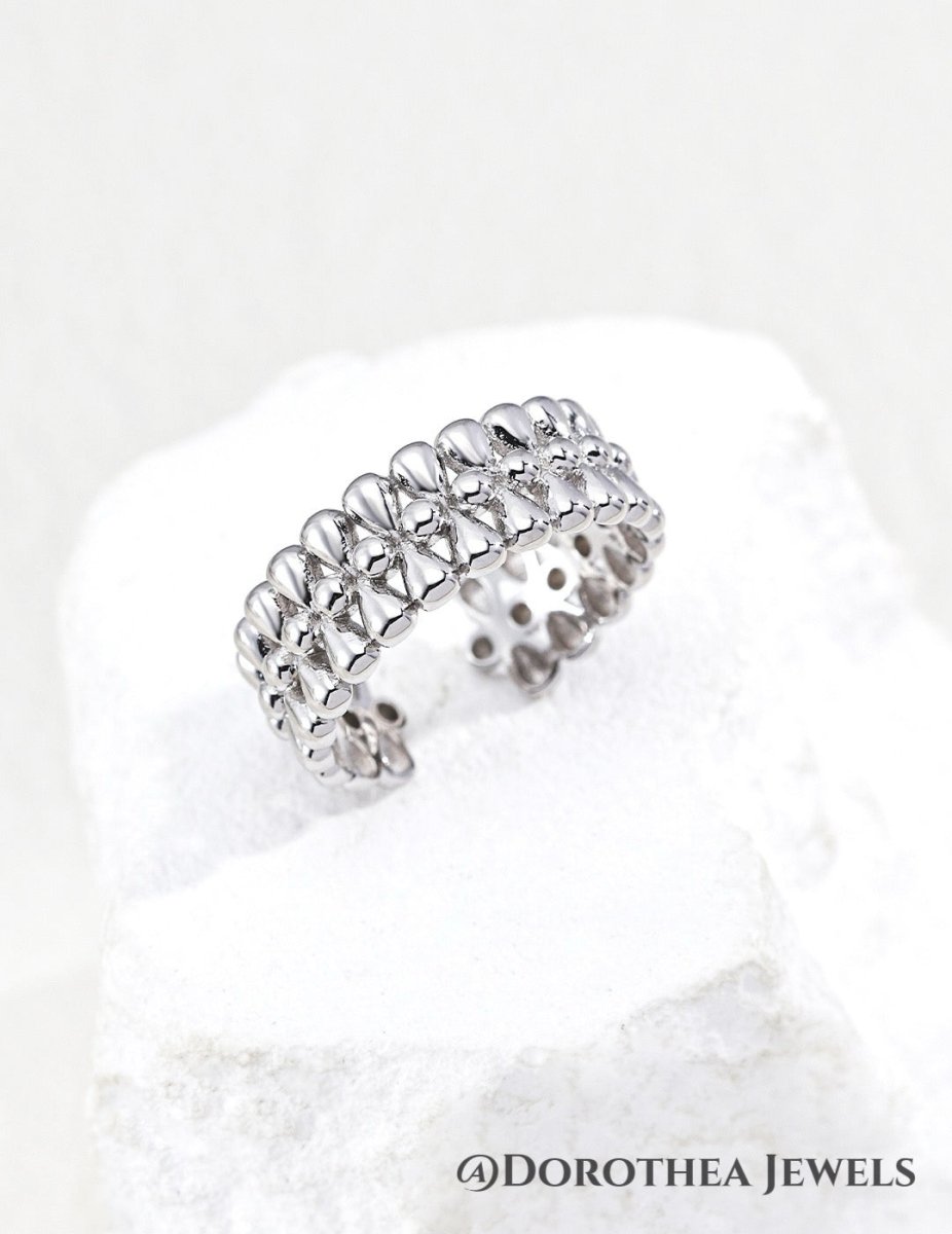 Double Layer Beaded Open Ring - DOROTHEA JEWELS
