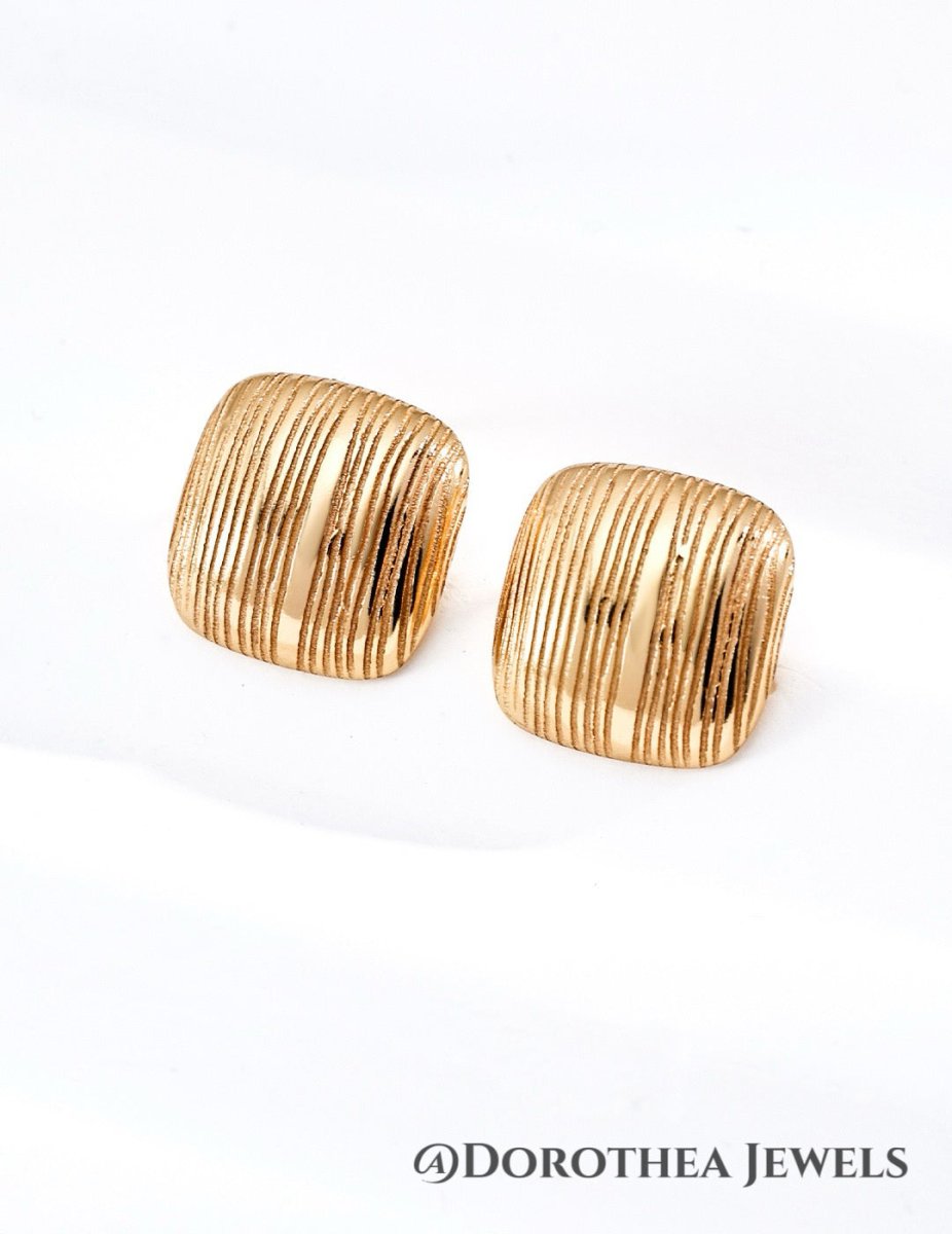 Vintage Grooved Dome Studs - DOROTHEA JEWELS