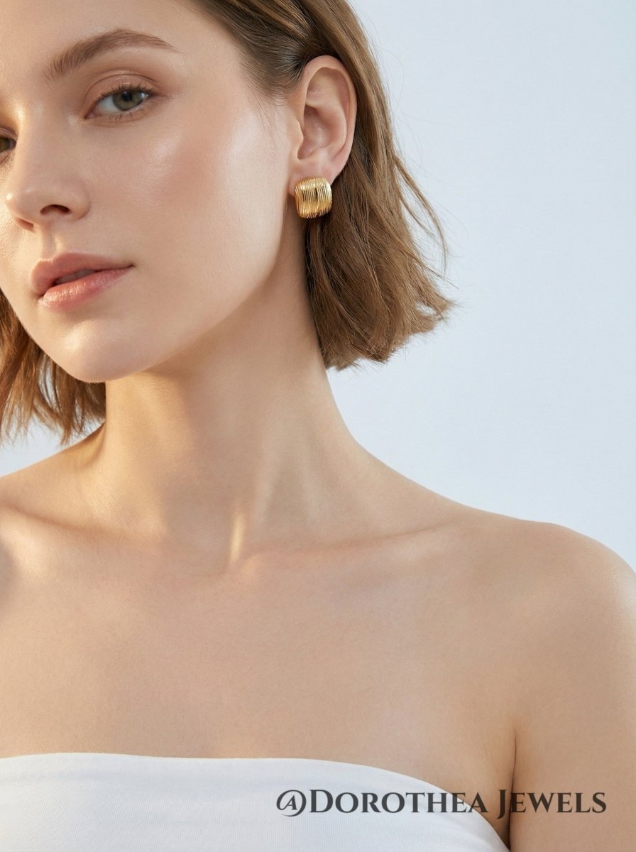Vintage Grooved Dome Studs - DOROTHEA JEWELS