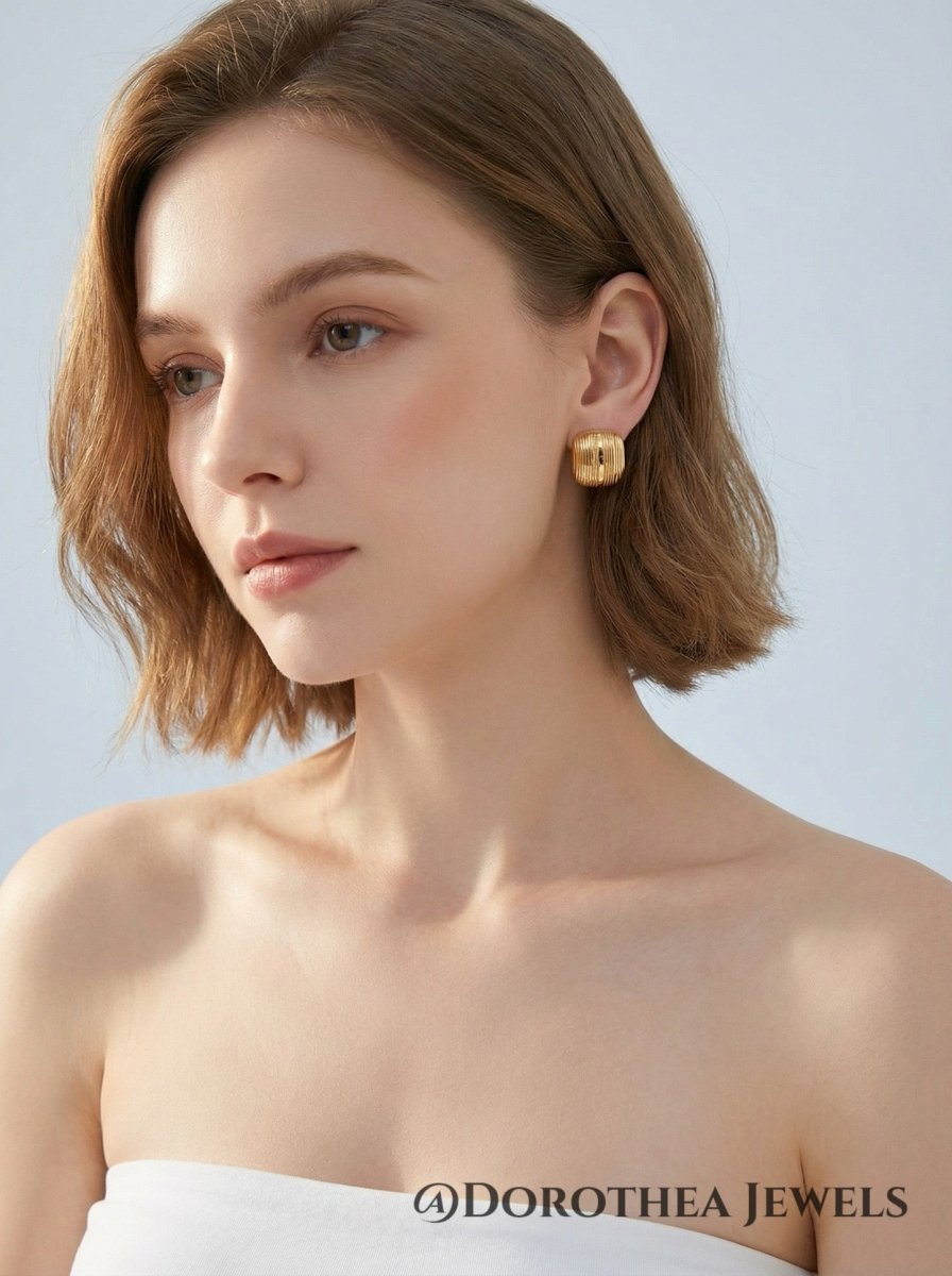 Vintage Grooved Dome Studs - DOROTHEA JEWELS