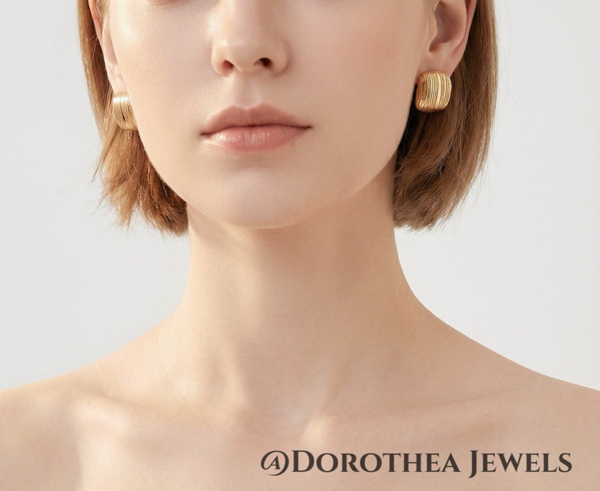 Vintage Grooved Dome Studs - DOROTHEA JEWELS