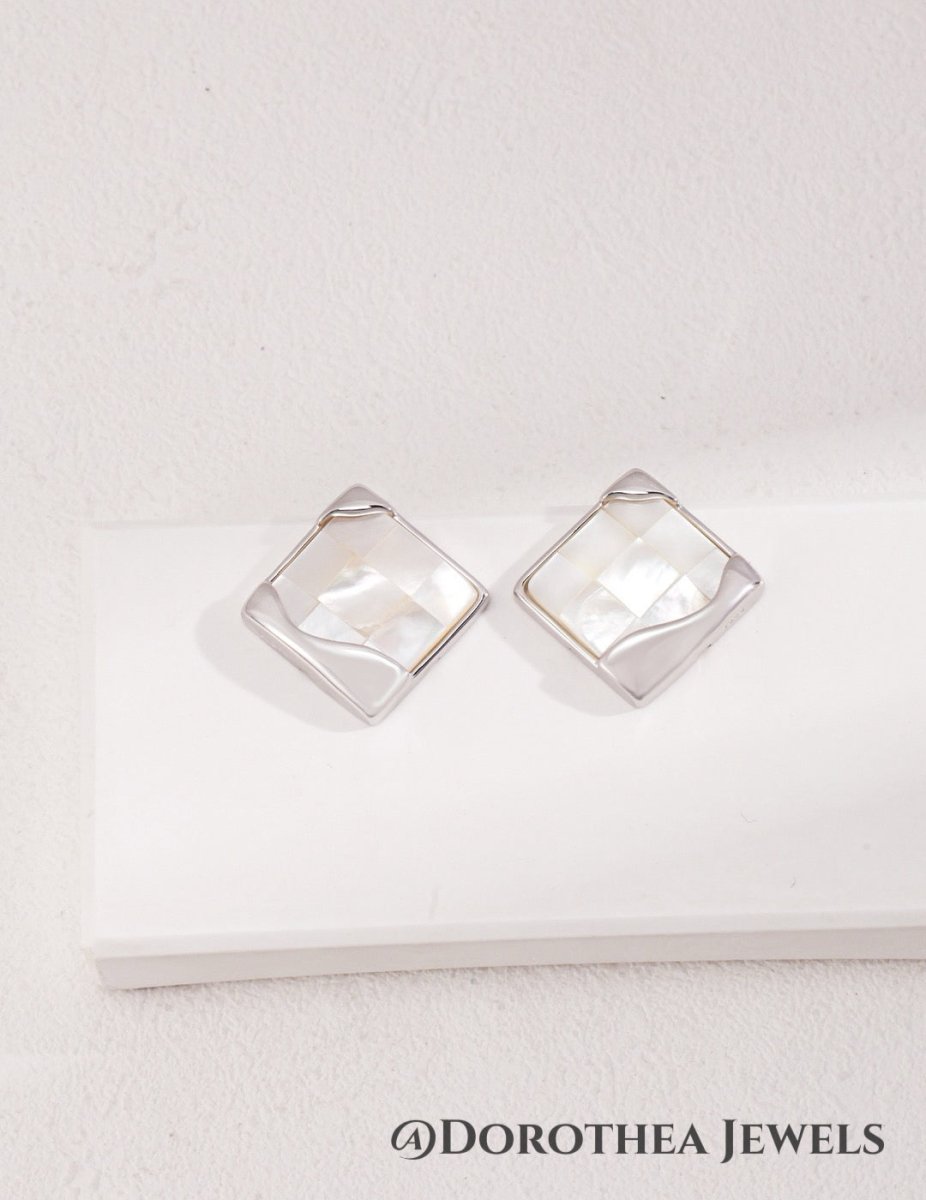 Sterling Silver Shell Earrings - DOROTHEA JEWELS
