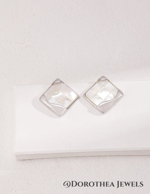 Sterling Silver Shell Earrings - DOROTHEA JEWELS