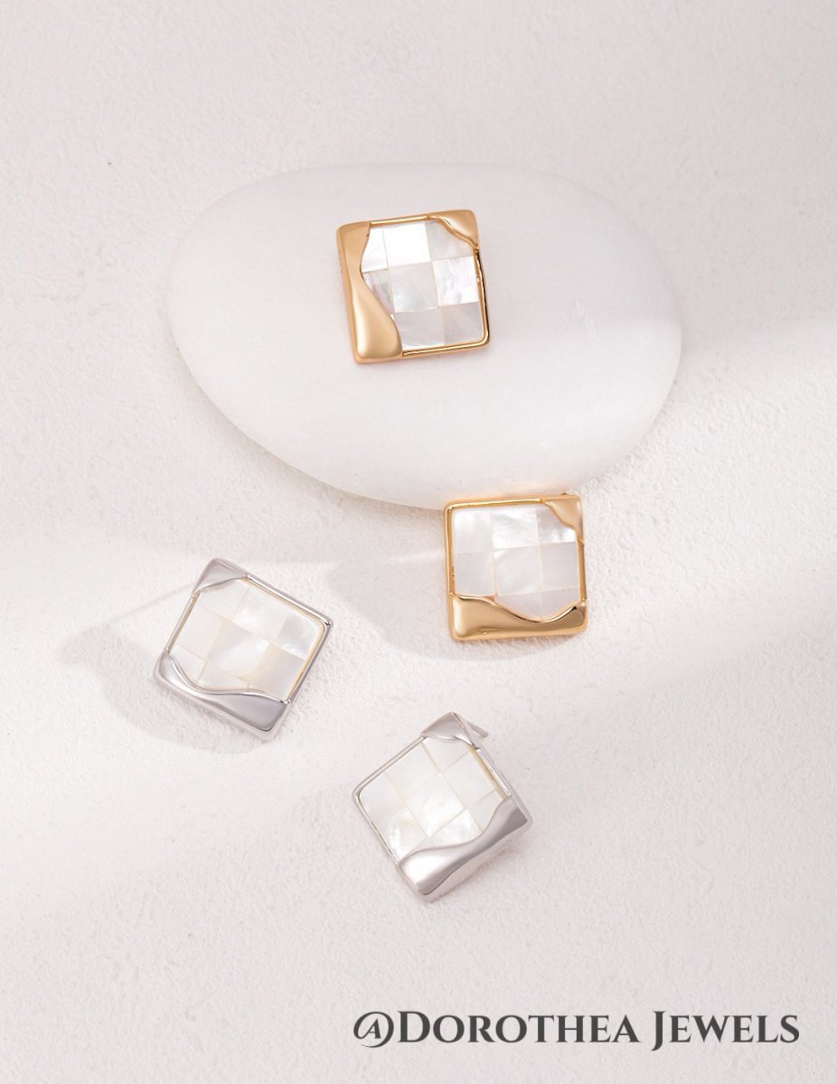 Sterling Silver Shell Earrings - DOROTHEA JEWELS