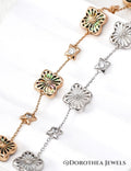 Vintage Floral Clover & Star Station Bracelet - DOROTHEA JEWELS