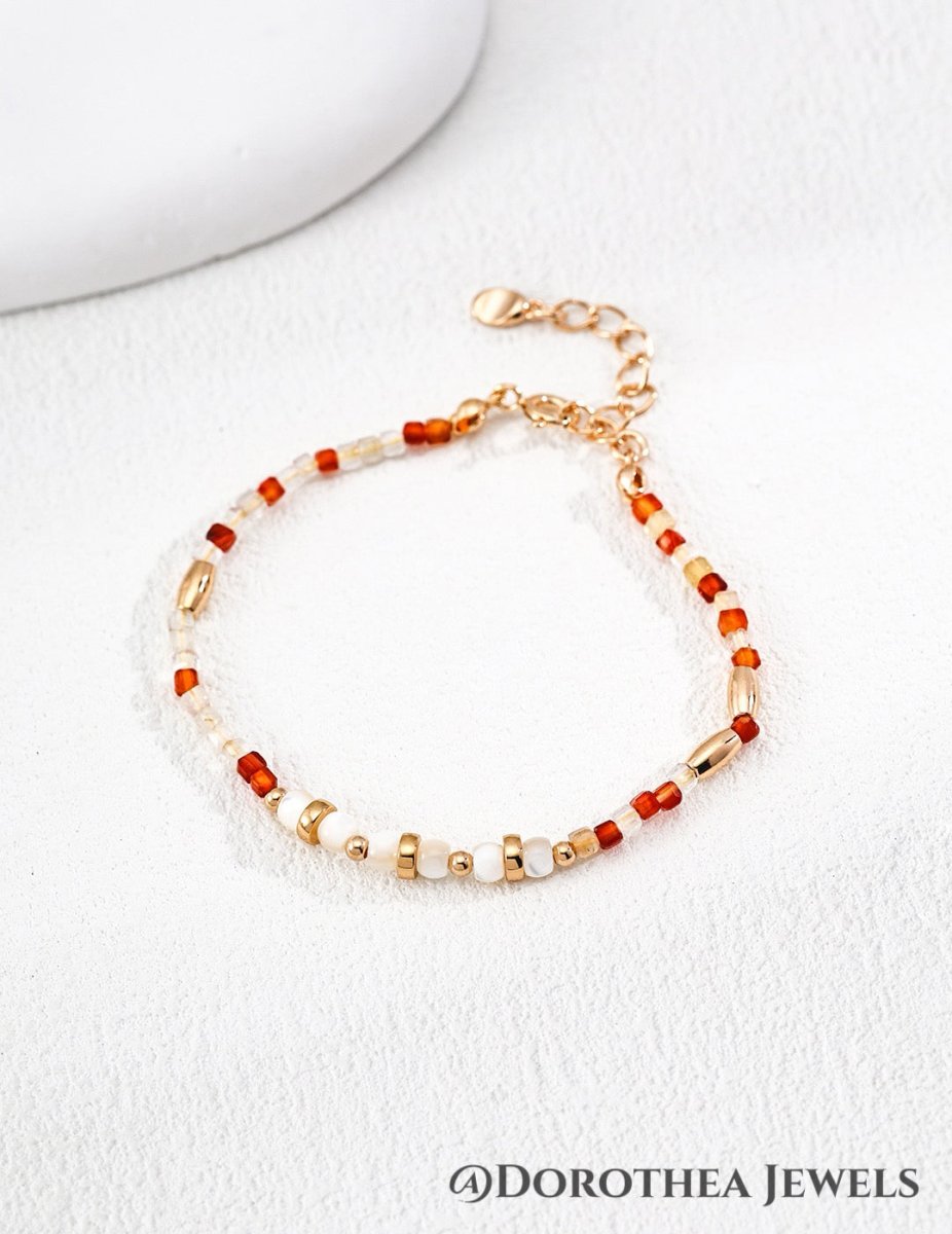 Red Agate Bracelet - DOROTHEA JEWELS