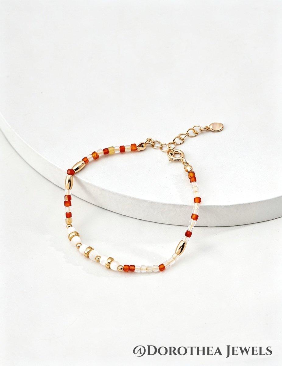 Red Agate Bracelet - DOROTHEA JEWELS