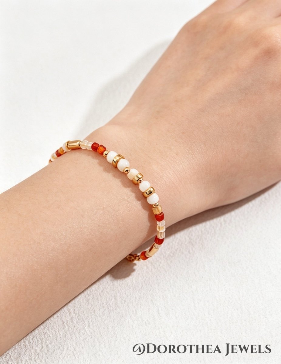 Red Agate Bracelet - DOROTHEA JEWELS