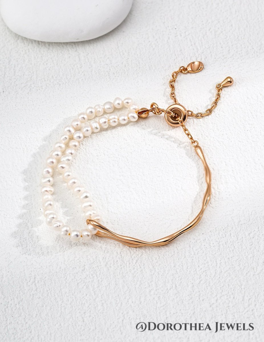 S925 Silver Double - Layer Pearl Bracelet - DOROTHEA JEWELS