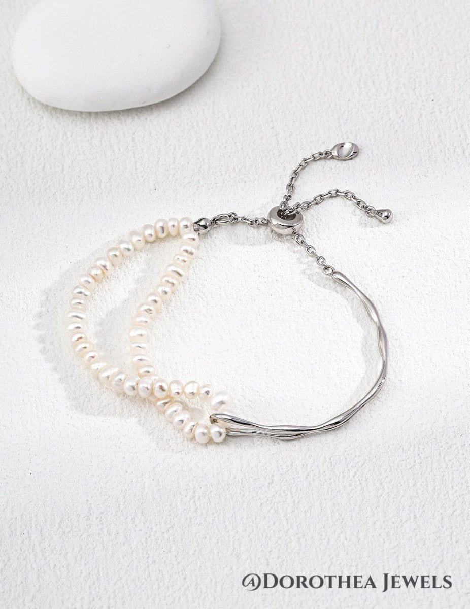 S925 Silver Double - Layer Pearl Bracelet - DOROTHEA JEWELS