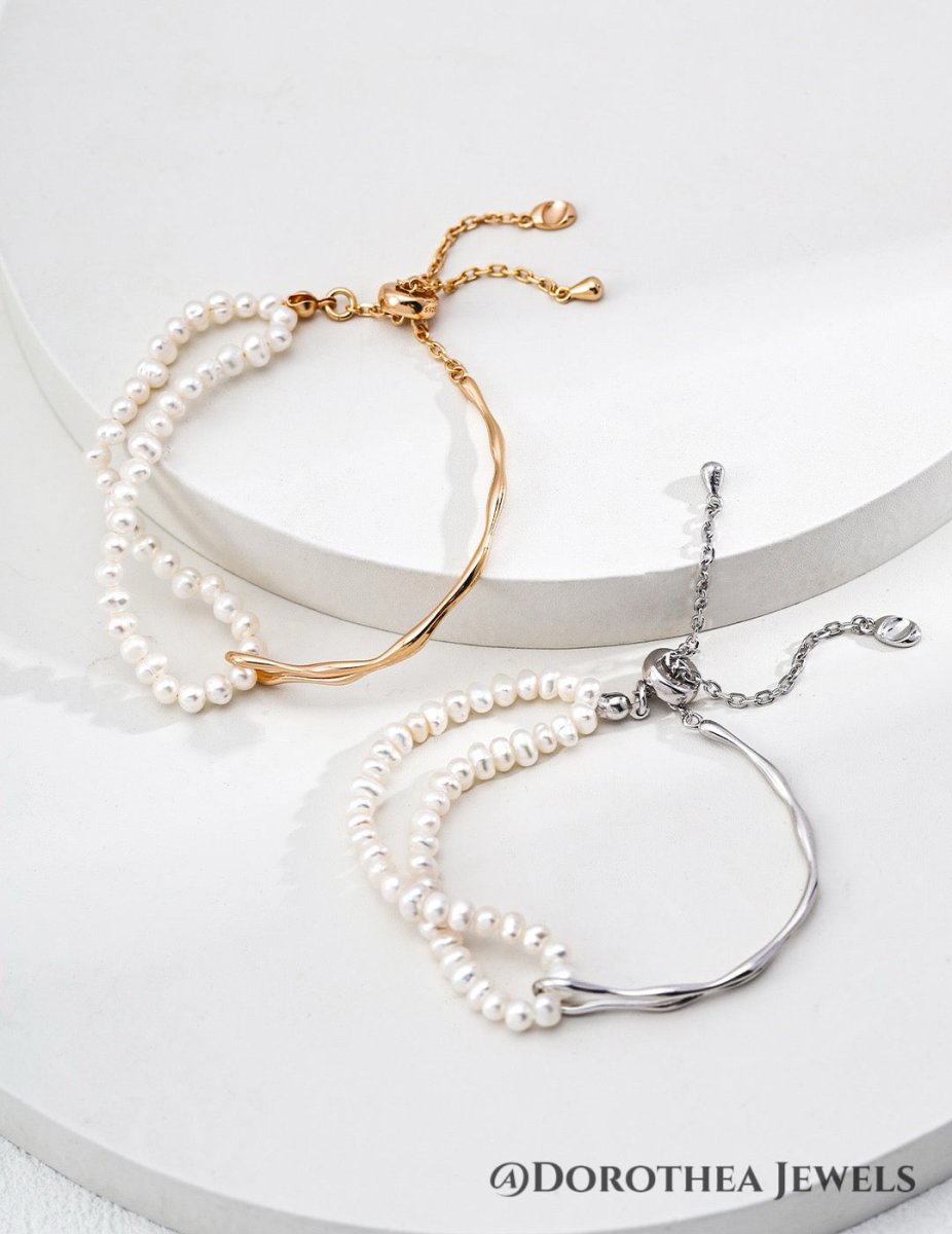 S925 Silver Double - Layer Pearl Bracelet - DOROTHEA JEWELS