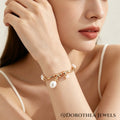 Vintage Gold Twisted Branch Natural Pearl Bracelet - DOROTHEA JEWELS