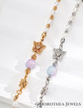 Enchanted Glow: Cat's Eye & Natural Pearl Butterfly Bracelet - DOROTHEA JEWELS