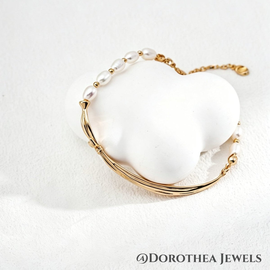 Maiden’s Scarf: Natural Pearl S925 Silver Bracelet - DOROTHEA JEWELS