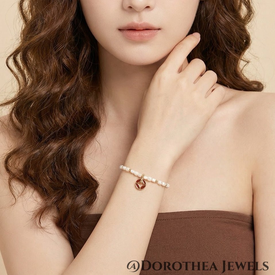 Lucky Coin Court - Style Pearl Bracelet - DOROTHEA JEWELS