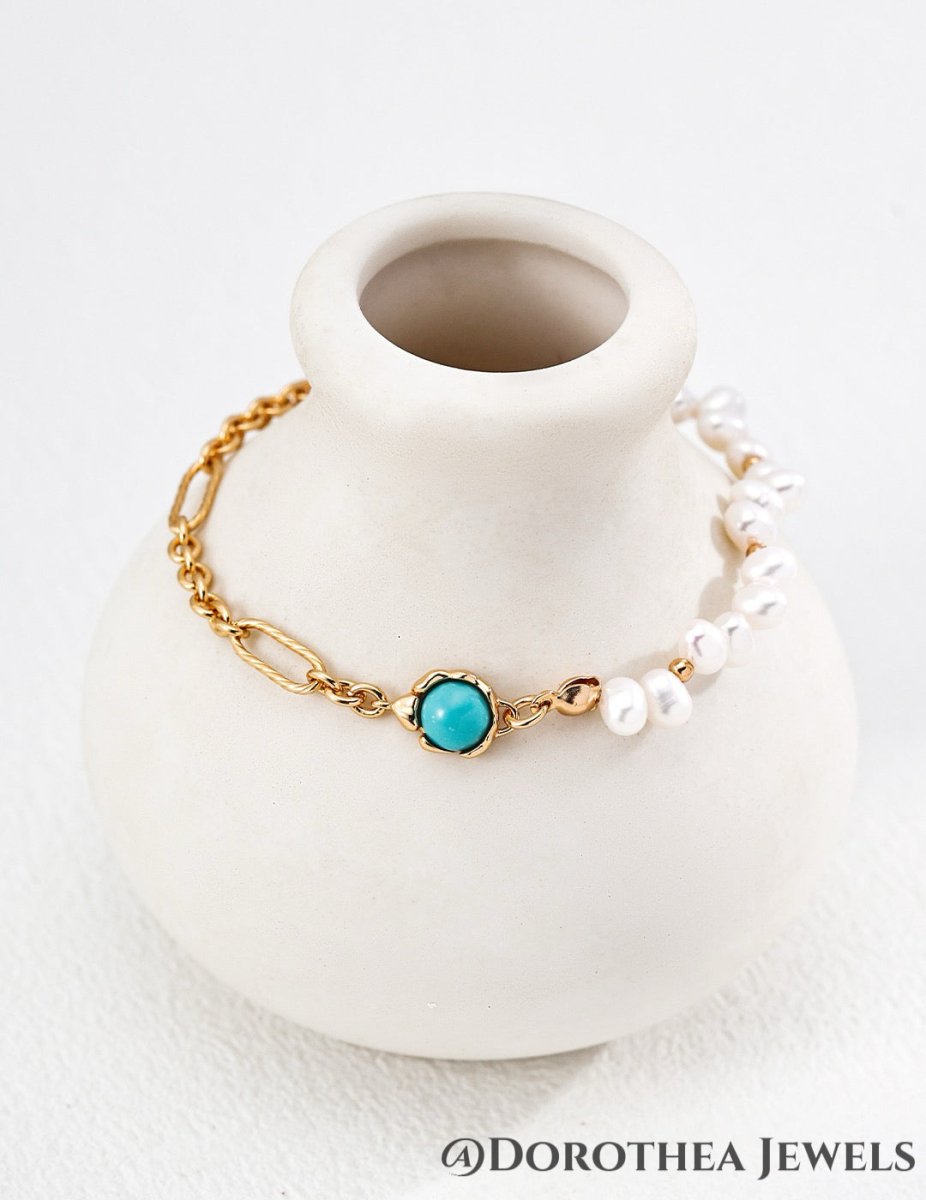 Pearl & Turquoise Bracelet - DOROTHEA JEWELS