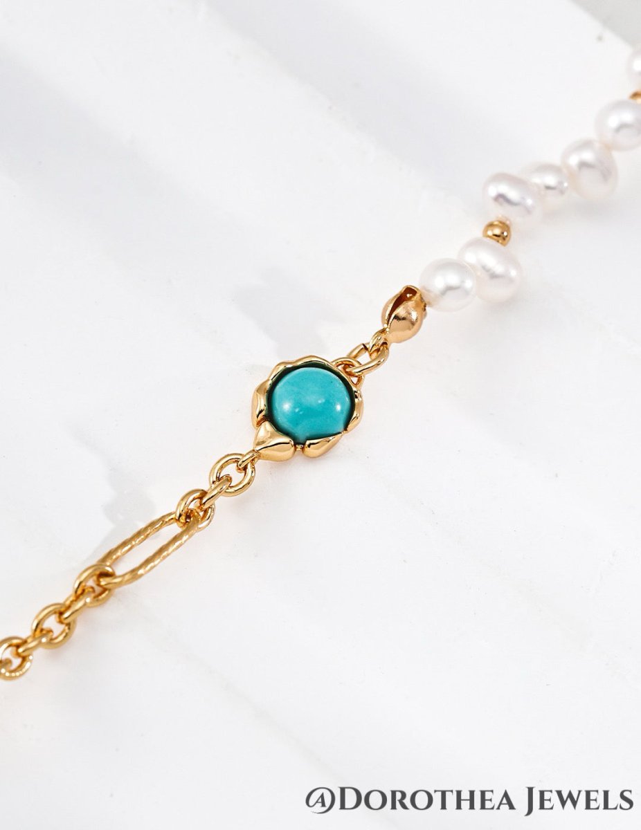 Pearl & Turquoise Bracelet - DOROTHEA JEWELS