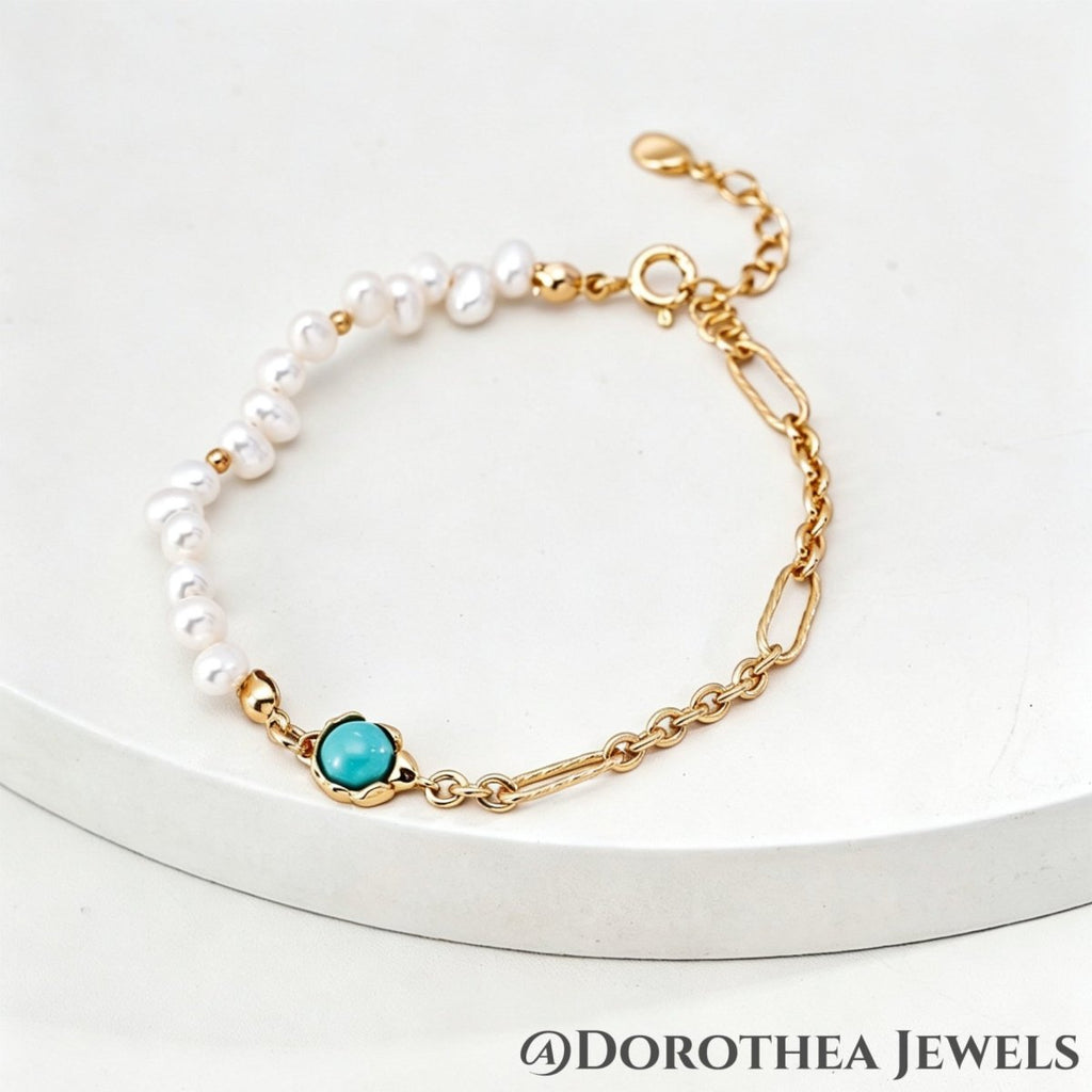 Pearl & Turquoise Bracelet - DOROTHEA JEWELS