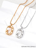 Irregular Open Frame Pearl Necklace - DOROTHEA JEWELS