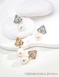 Royal Lace Baroque Pearl Drop Earrings - DOROTHEA JEWELS