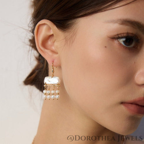 Baroque Pearl Tassel Drop Earrings - DOROTHEA JEWELS