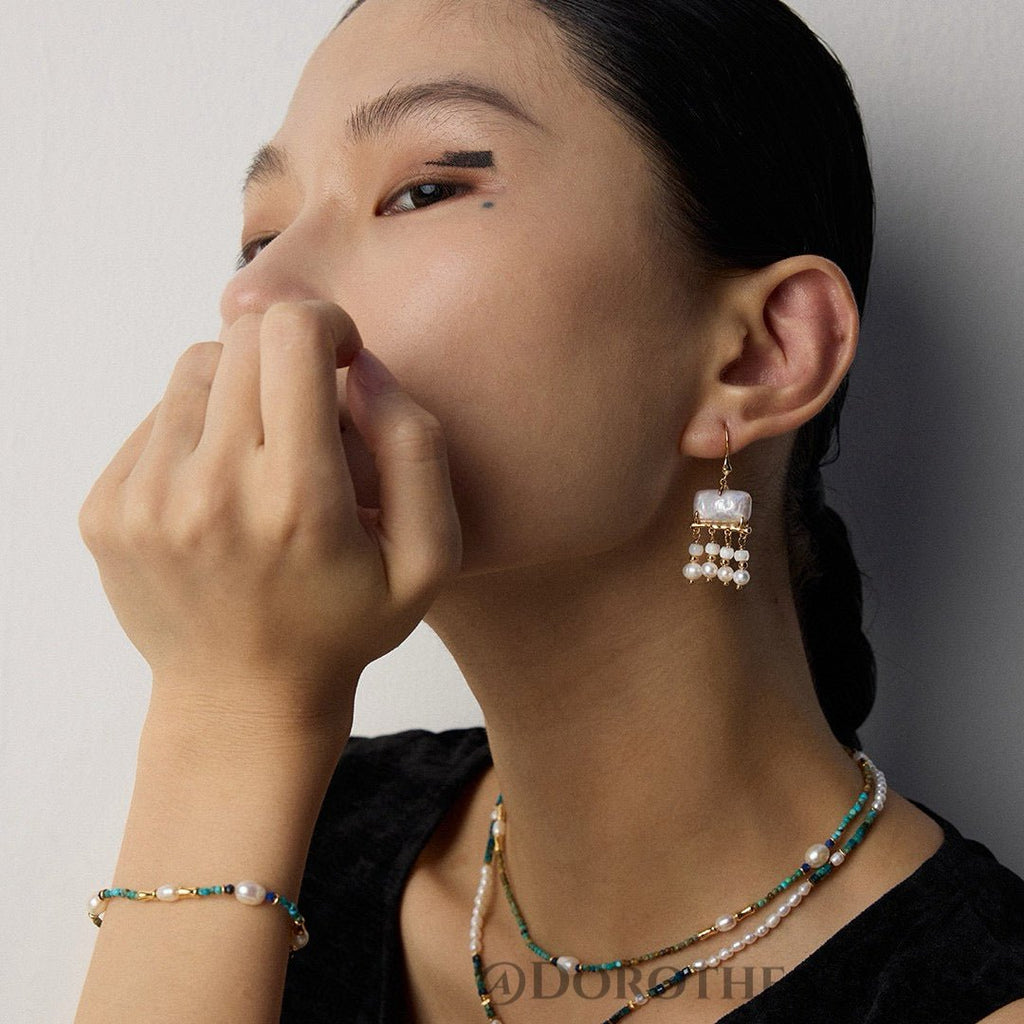 Baroque Pearl Tassel Drop Earrings - DOROTHEA JEWELS