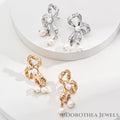 Bow Pearl Drop Earrings - DOROTHEA JEWELS