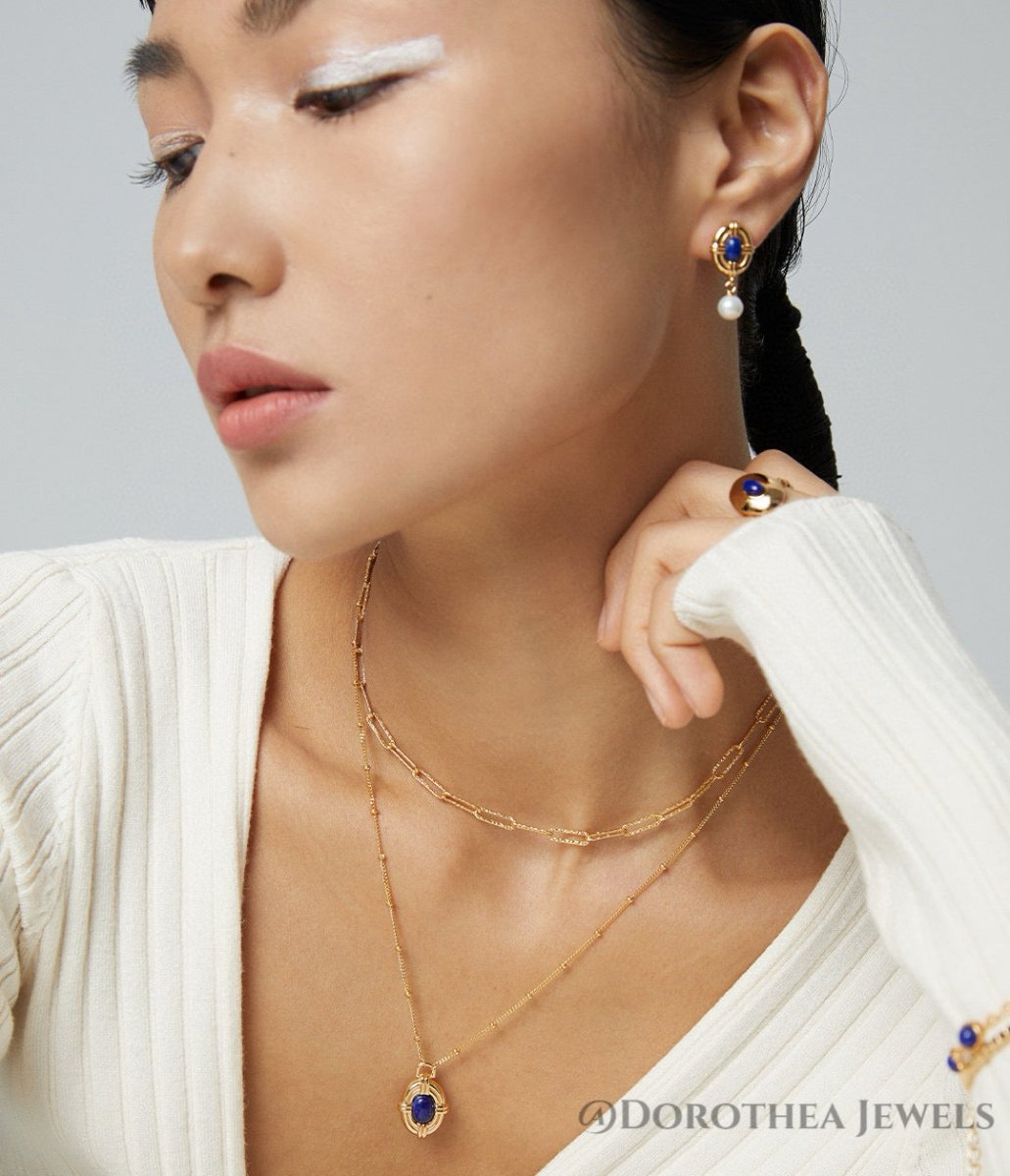 Light Vintage Royal Style Natural Lapis Lazuli Series - DOROTHEA JEWELS