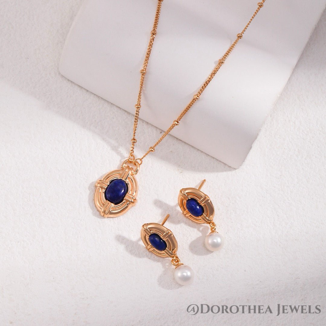 Light Vintage Royal Style Natural Lapis Lazuli Series - DOROTHEA JEWELS