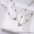 Retro Pearl Onyx Mix Beaded Necklace - DOROTHEA JEWELS